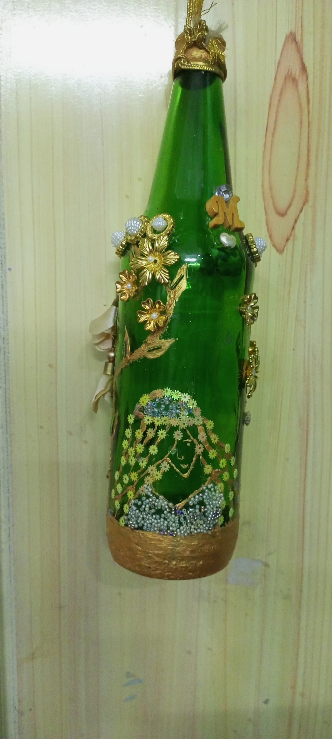 handmade painted decorative glass 🍾vase bottle