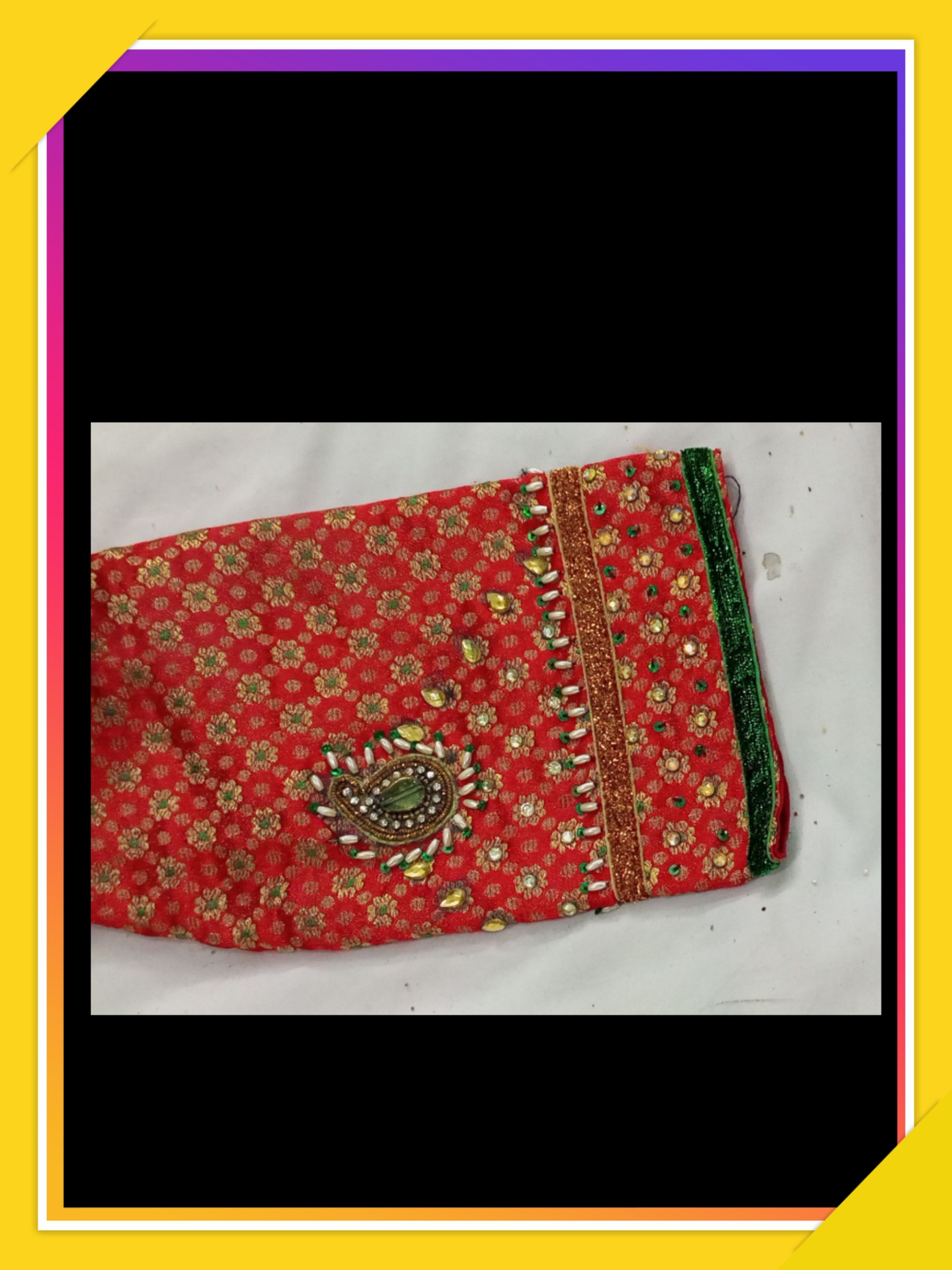 NET Moti and kudan work on Dupatta