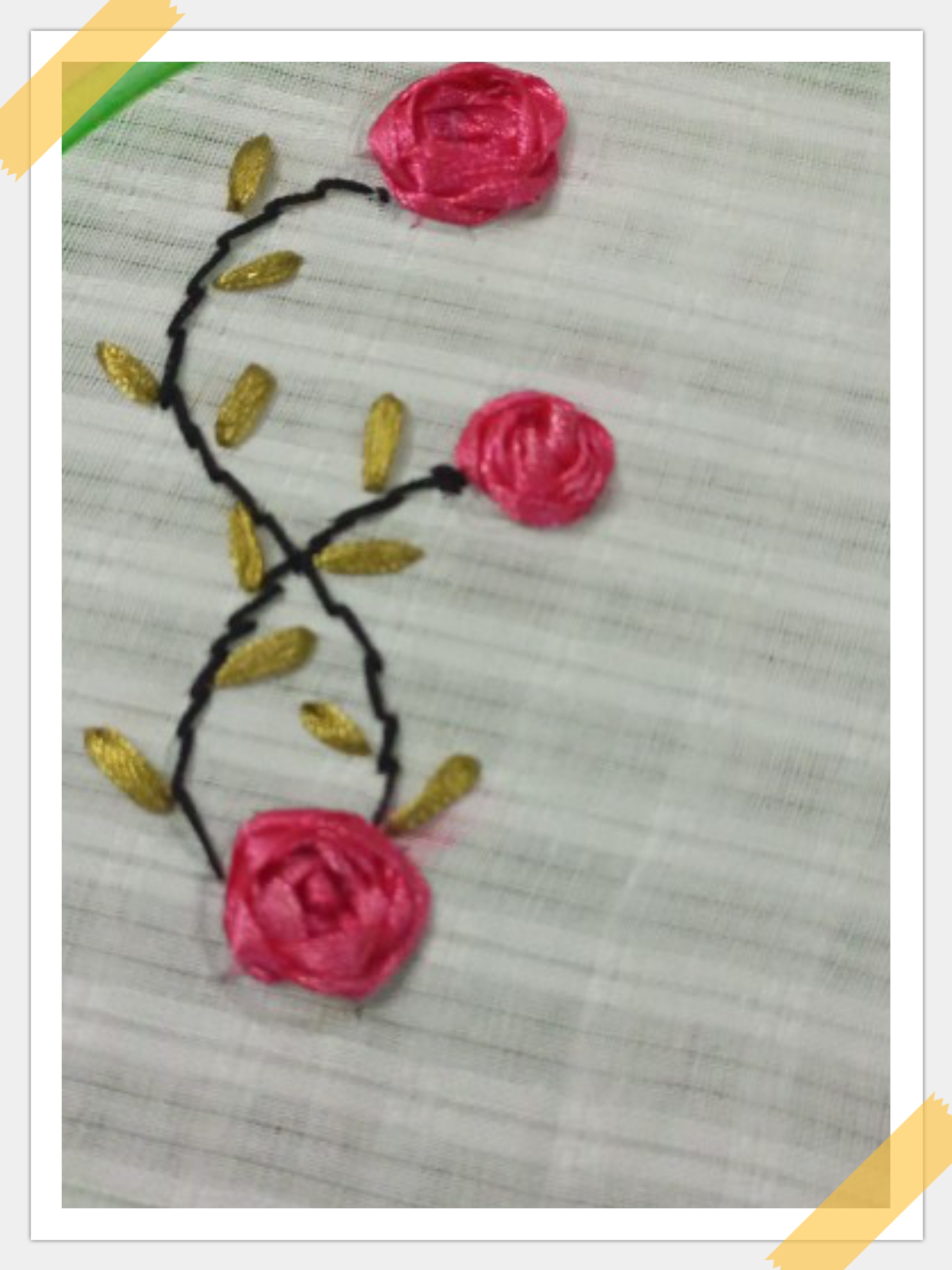 How to make ribbon embroidery cushion cover