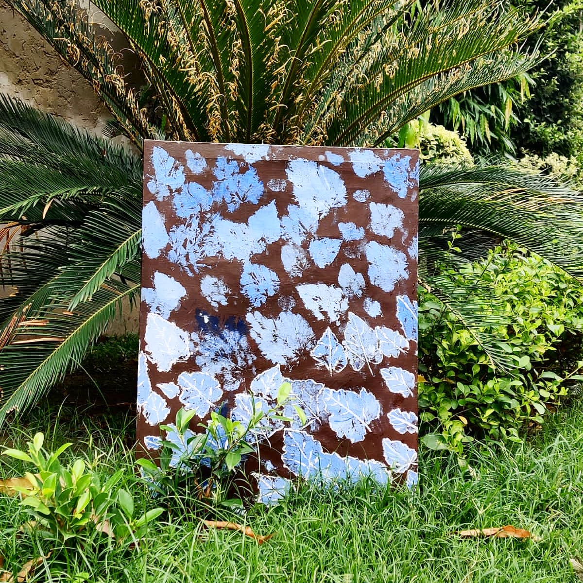 Tropical leaves painting abstract