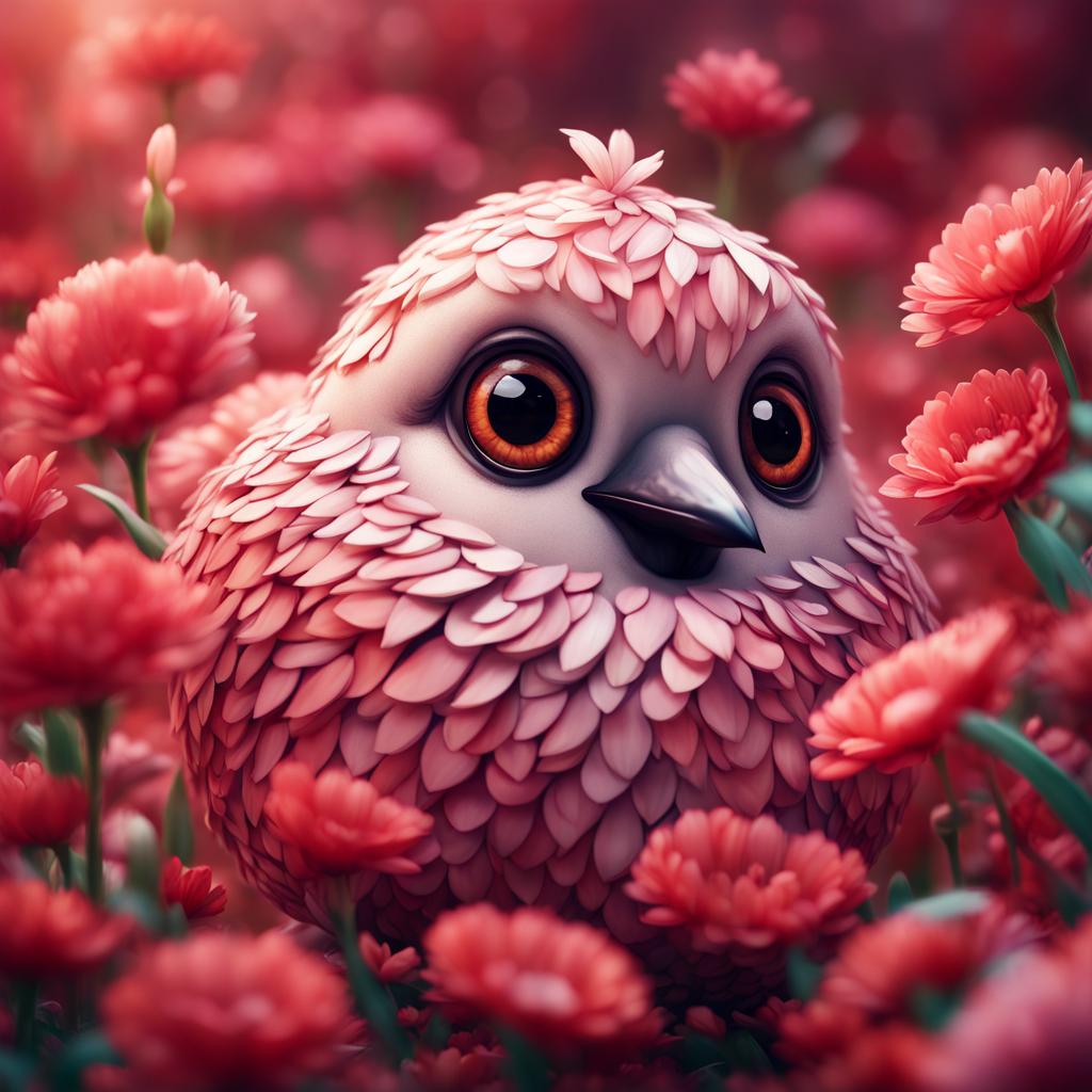 Cute adorable round bird