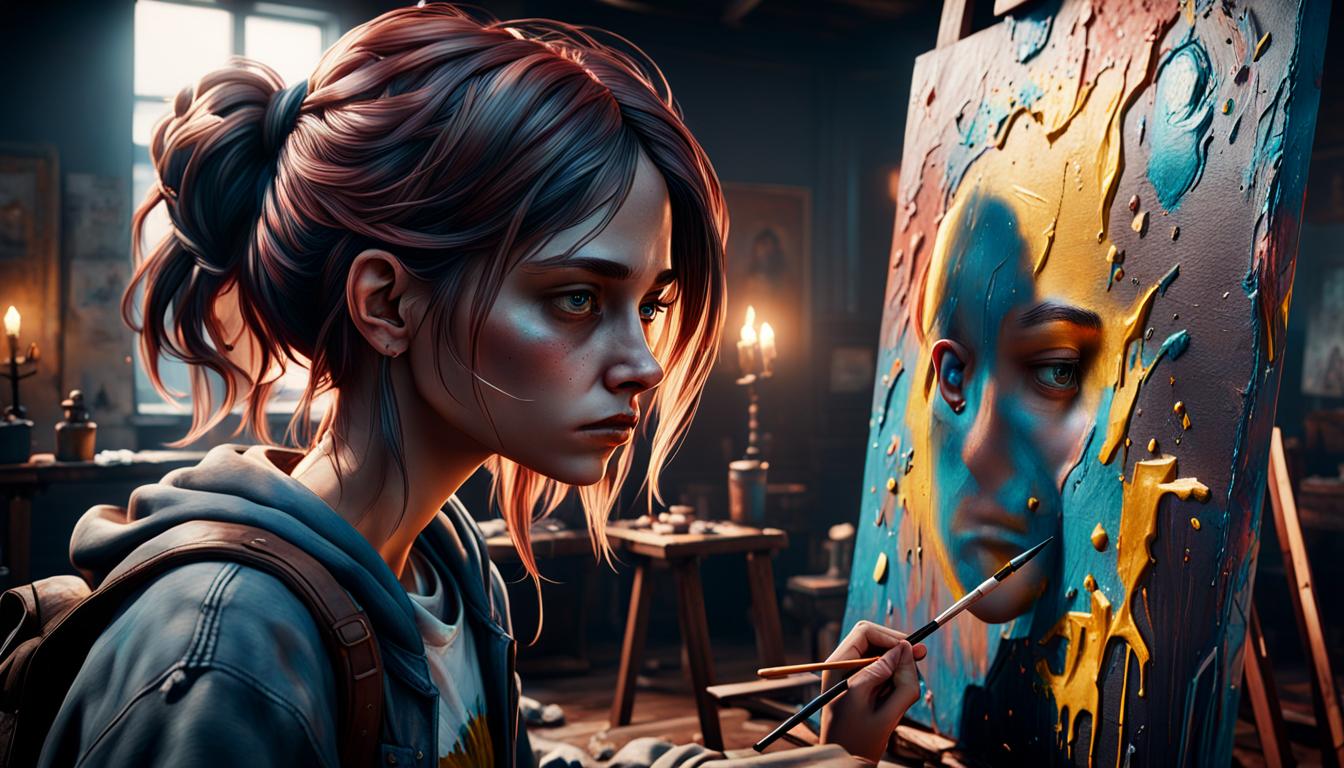 i am trying to relase my depression through my canvas