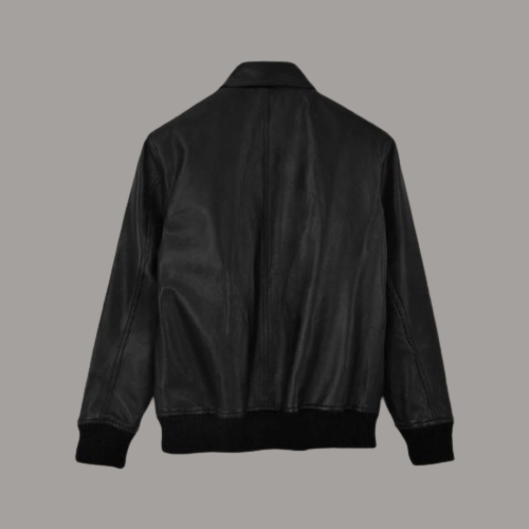 Men Leather Jacket Real Leather Jacket Biker Style Jacket Sheep Skin Jacket — image 3