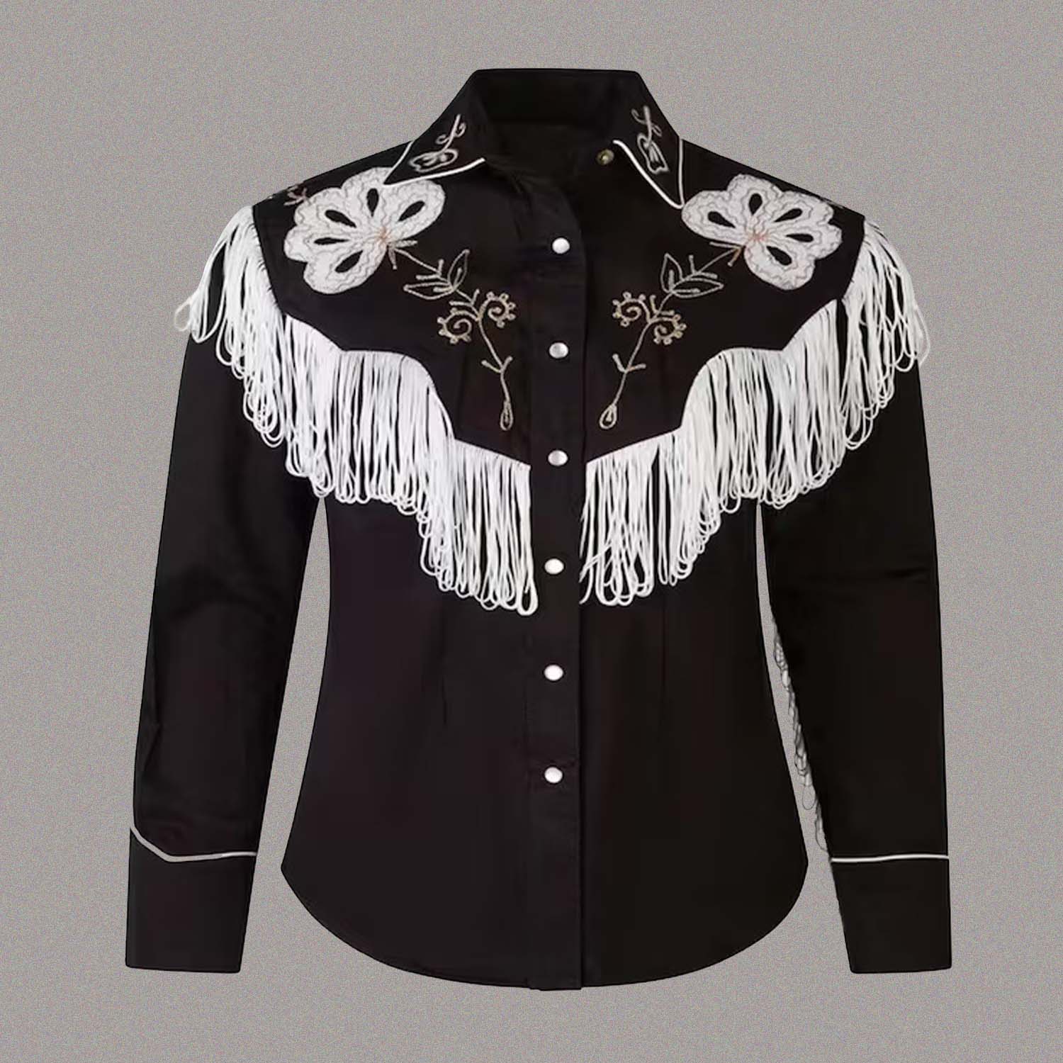 Ken Cosplay Costume Ryan Gosling Stylish Black Shirt with Embroidery, Tassels and Fringe – Perfect for Halloween Cosplay — image 3