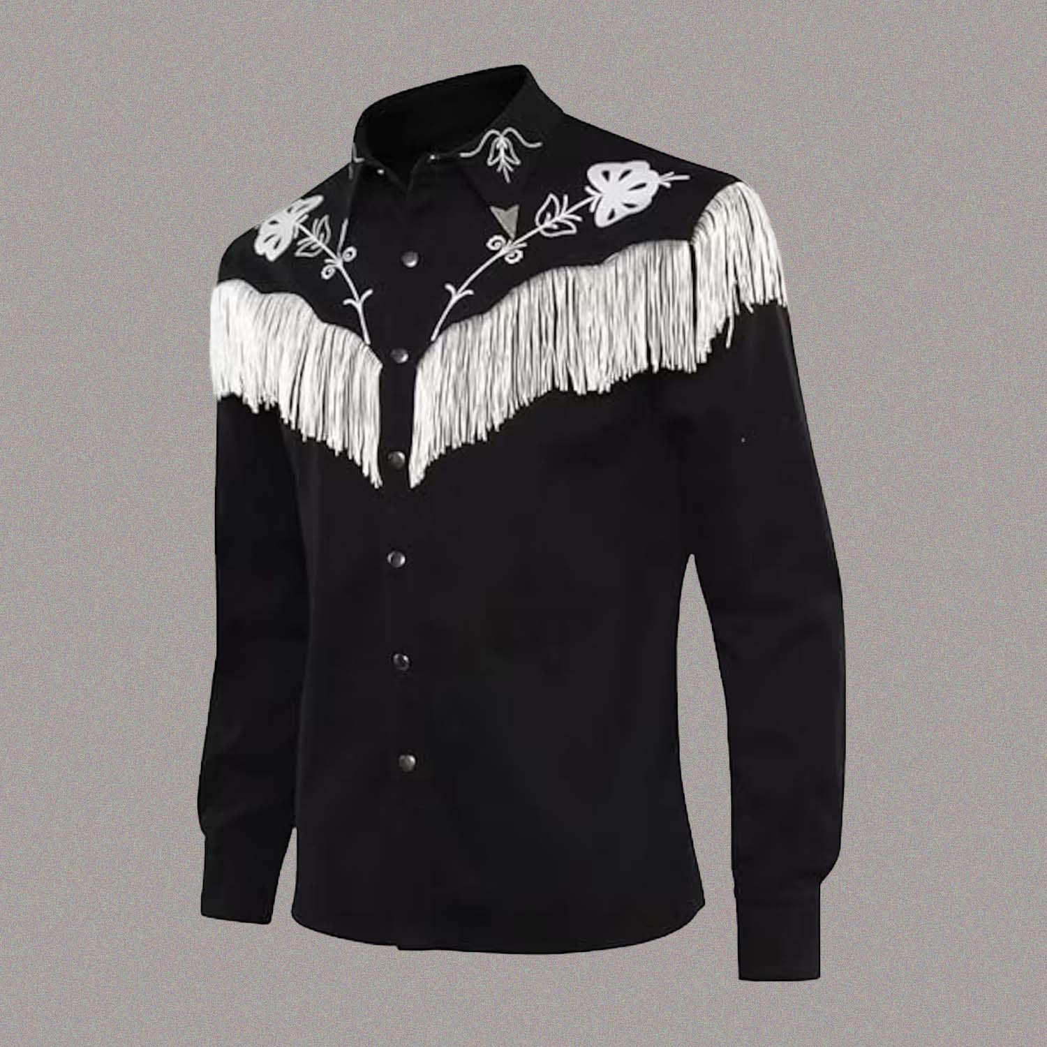 Ken Cosplay Costume Ryan Gosling Stylish Black Shirt with Embroidery, Tassels and Fringe – Perfect for Halloween Cosplay — image 4