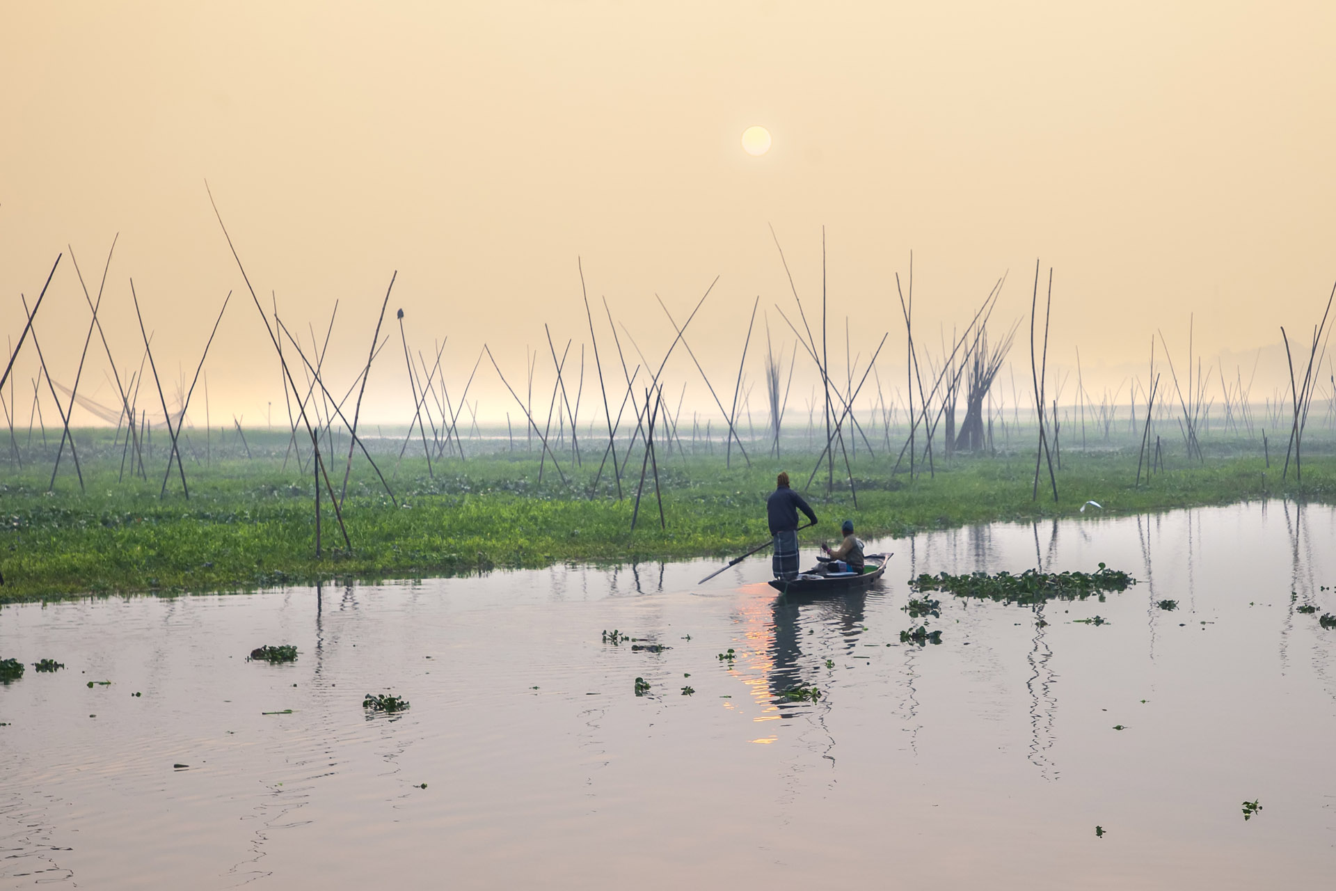 Beginning of the winter day