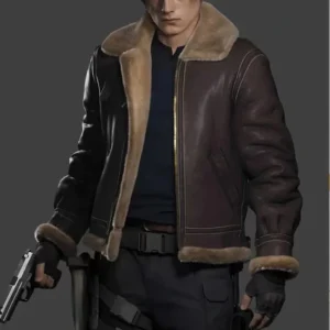 B3 RAF Brown Men’s Shearling Bomber Leather Jacket