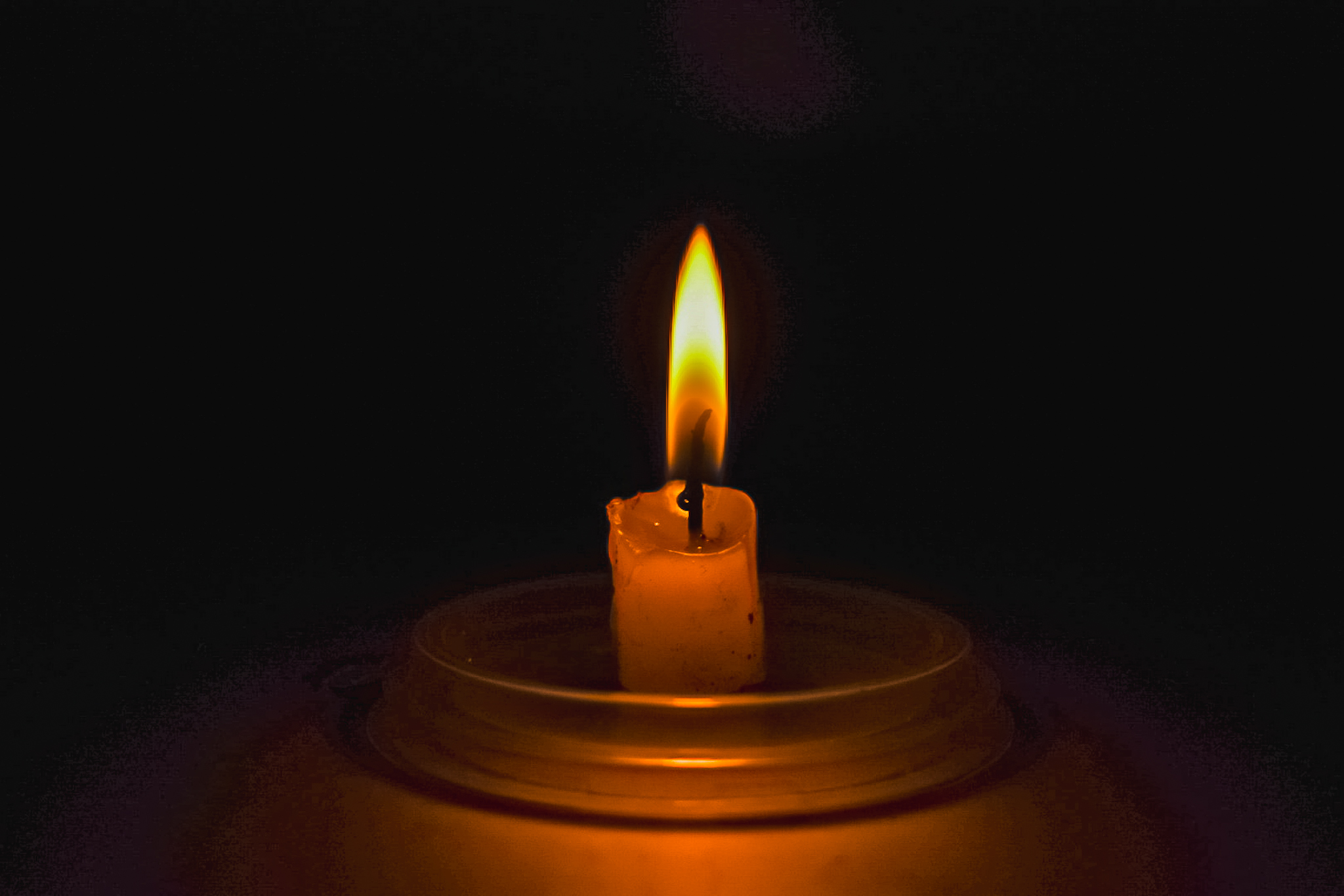 Birthday with lit candles