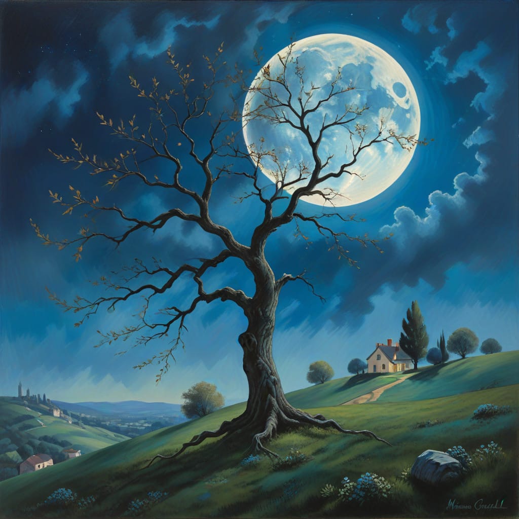 A lone tree on a hill