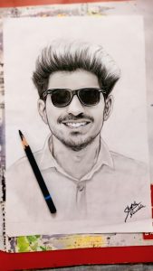 Pencil charcoal and graphite sketch
