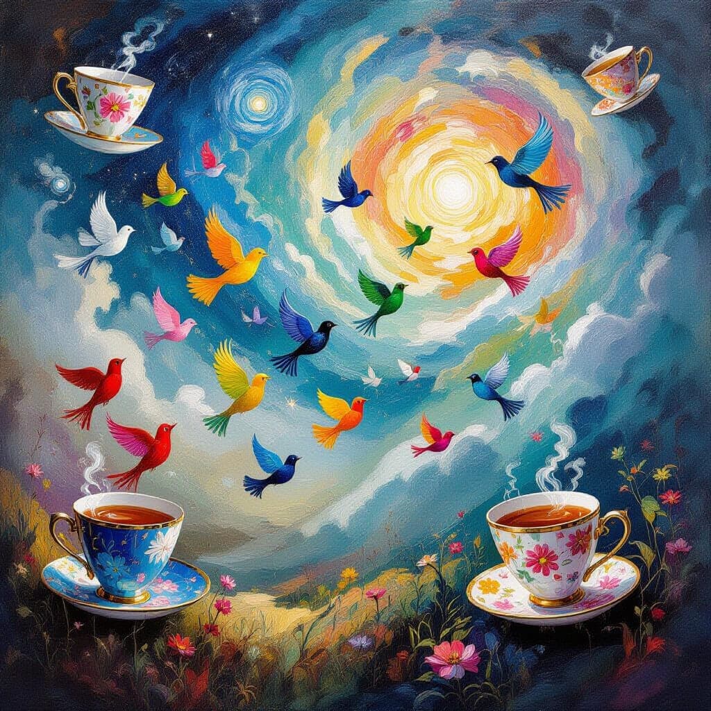 Dreamscape of Flight and Tea".