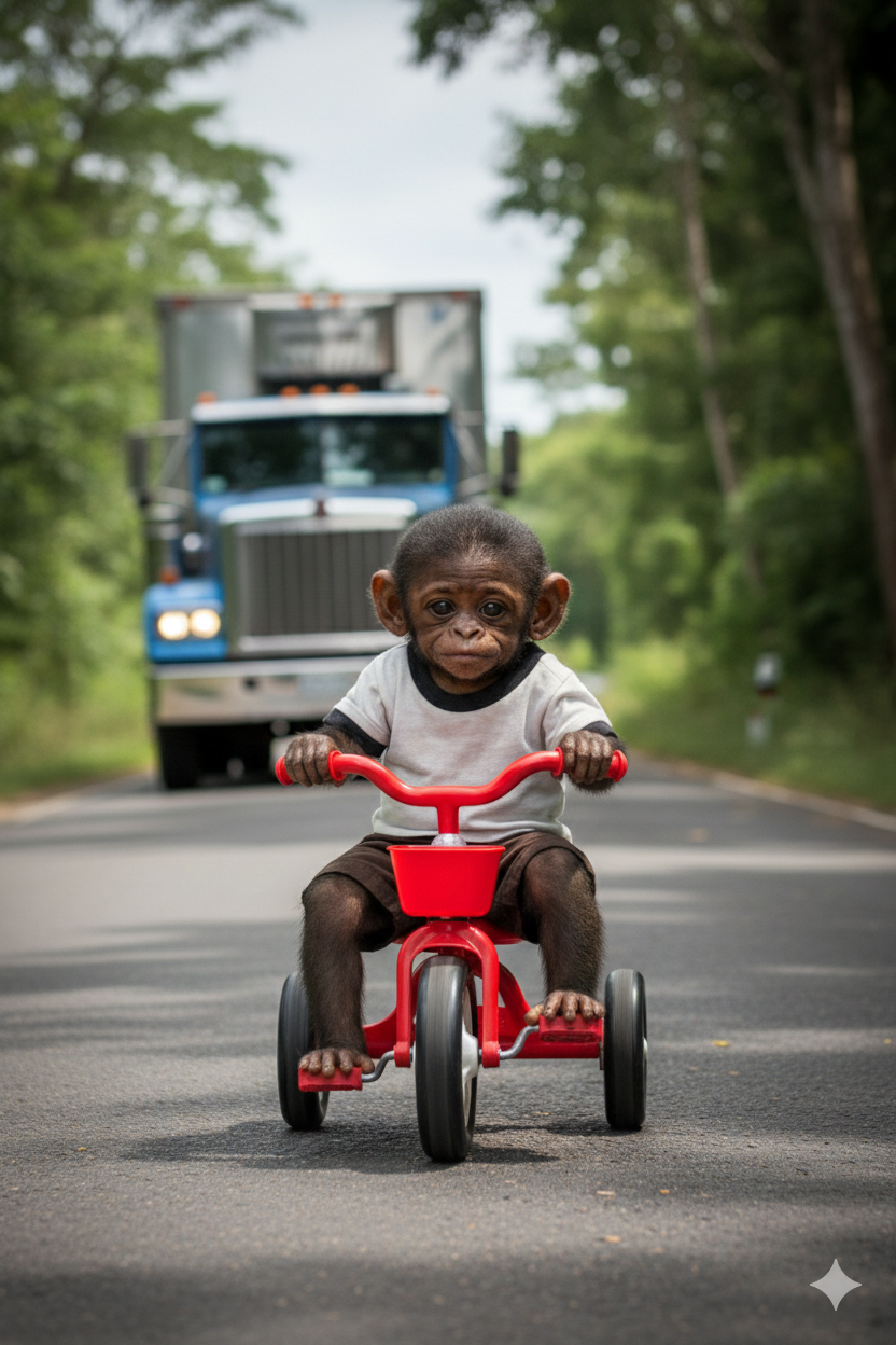 AI Generated Monkey and a Bicycle