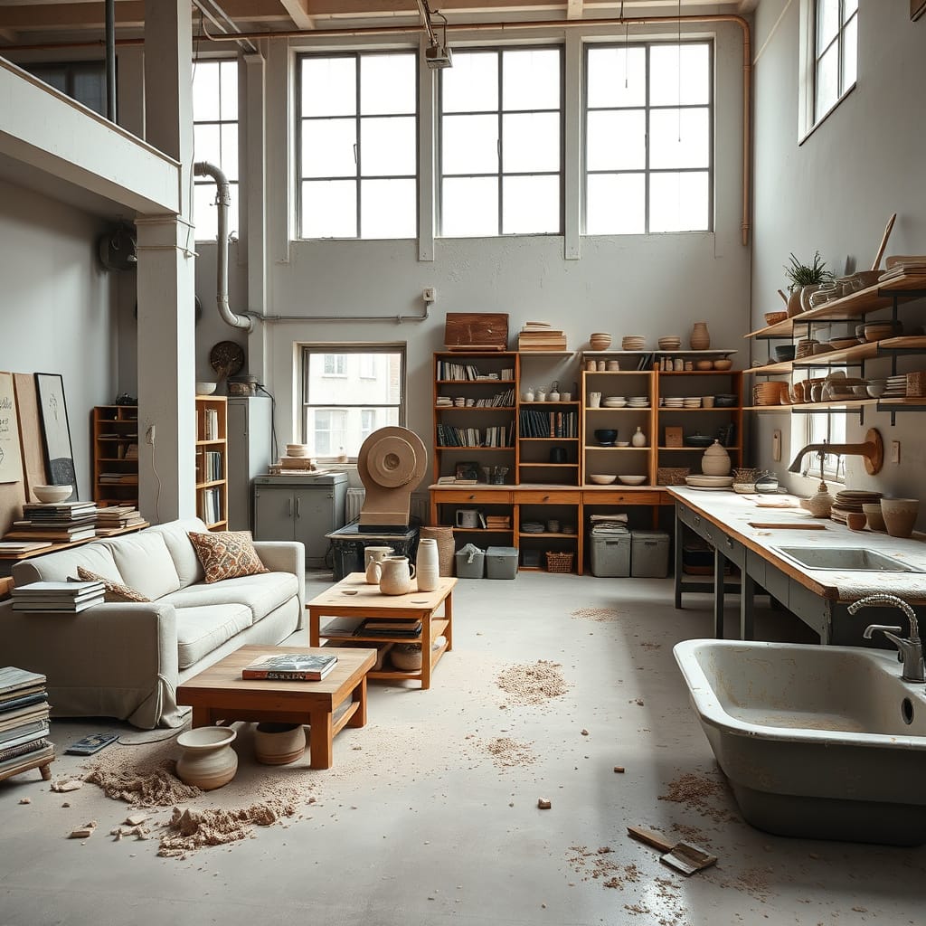 An artist’s world, perfectly divided.