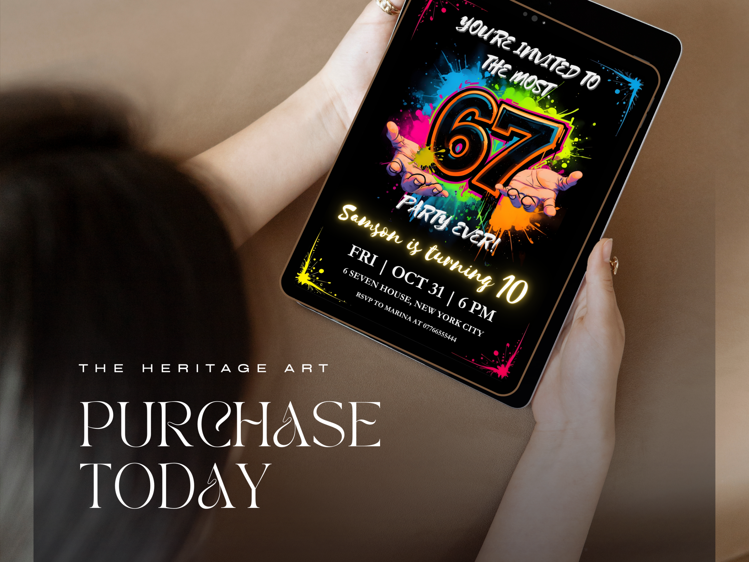 67 Birthday Invitation Template