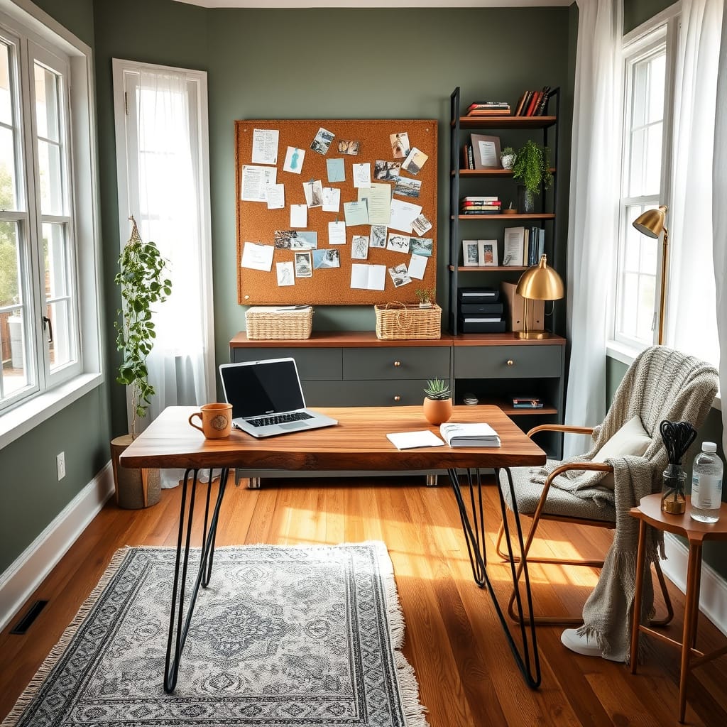 Sage green walls, sunlit mornings