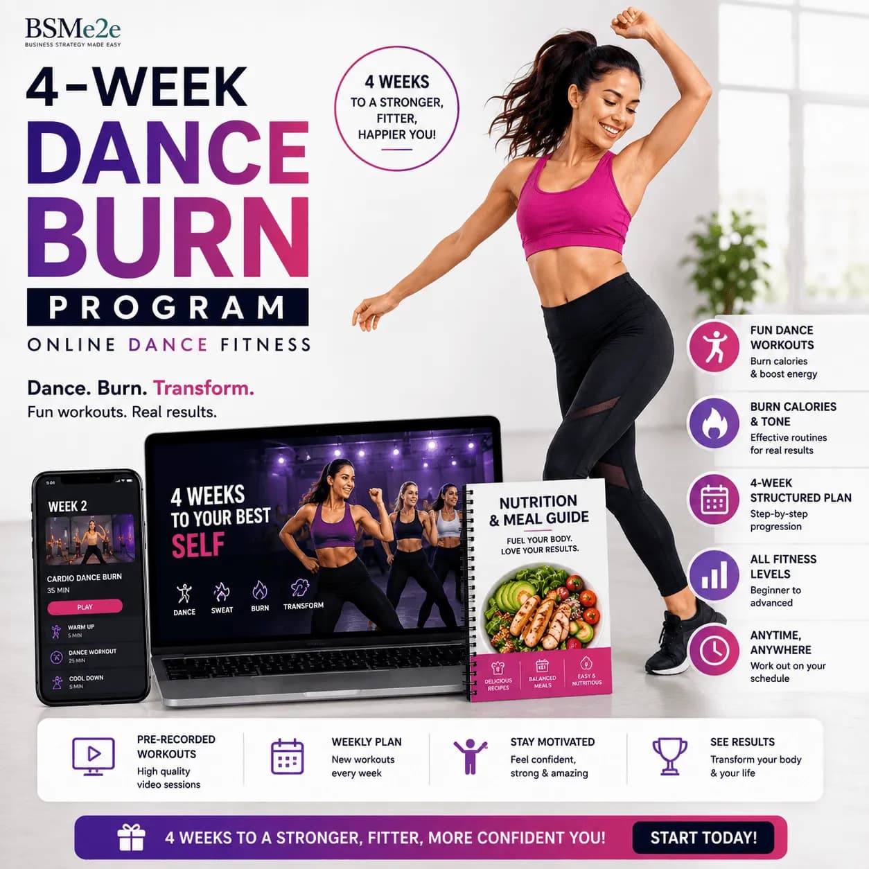 4-Week Dance & Burn Program – Online Dance Fitness