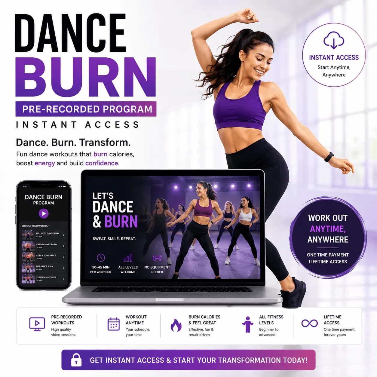 Dance & Burn Pre-Recorded Program – Instant Access