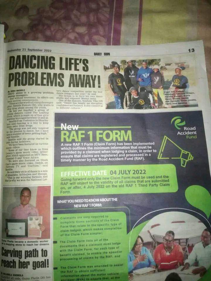 Daily Sun newspaper article