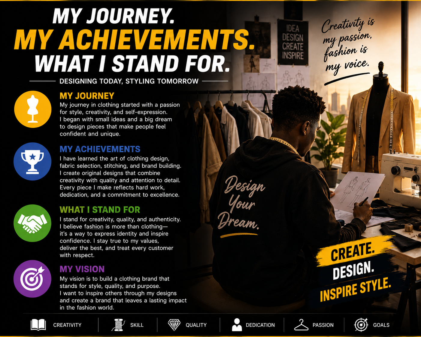 my journey. my achievements. what I stand for.