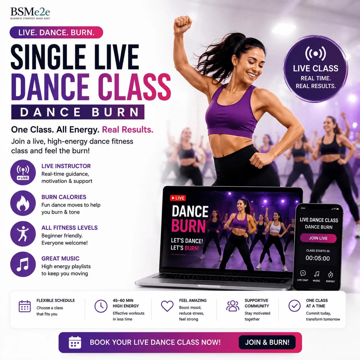 Single Live Dance Class – Dance & Burn
