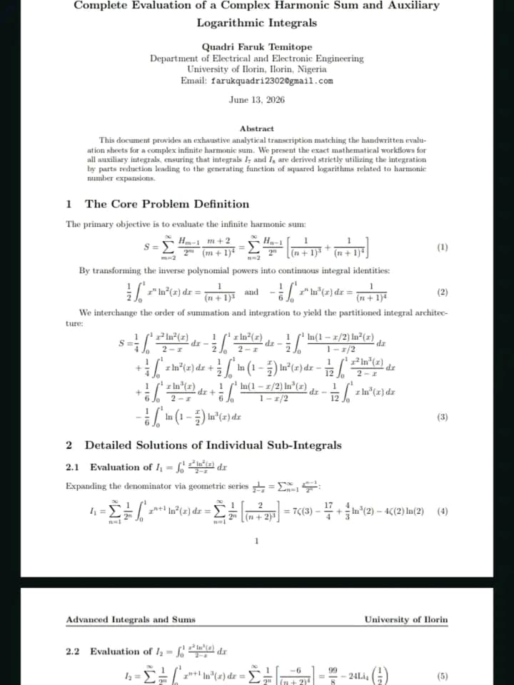 Complete Evaluation of a Complex Harmonic Sum and Auxiliary
