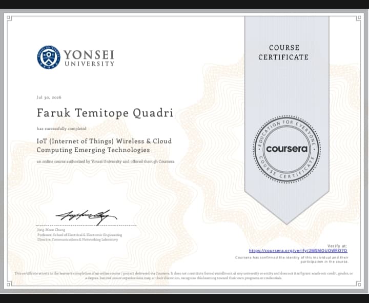 Certified in IoT Wireless &amp; Cloud Computing | EEE Student