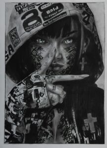 The woman tatoos