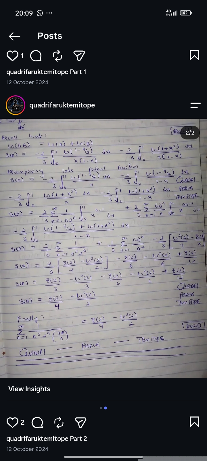 Advanced Mathematical Problem Solving
