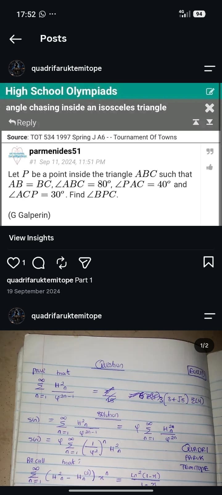 Geometry Beyond Angle Chasing: A Sine Rule Solution