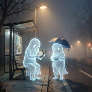 Two Little Ghosts Beneath the Rain