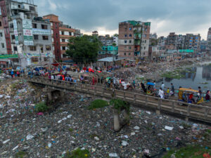 River Buried in Plastic