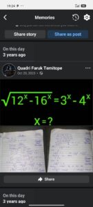Exponential Equation Solution &amp; Algebraic Problem Solving