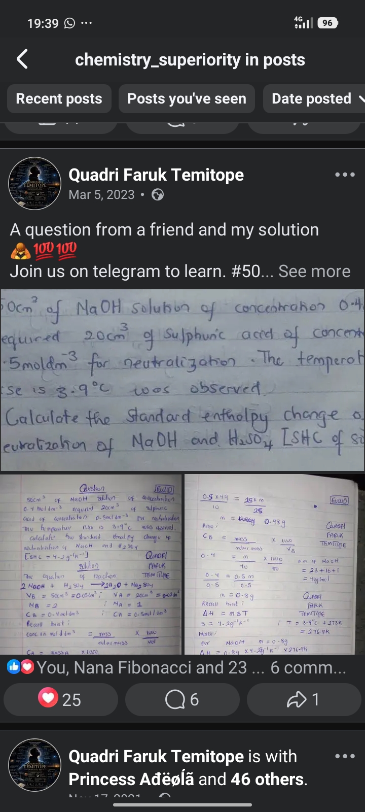 Chemical Thermodynamics &amp; Enthalpy of Neutralization Cal