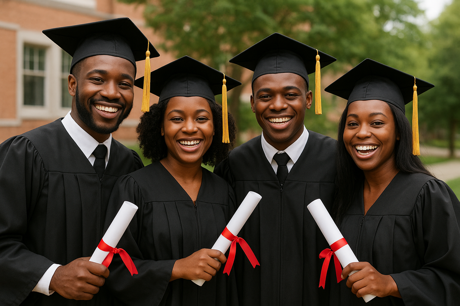 African Student Graduation after Education