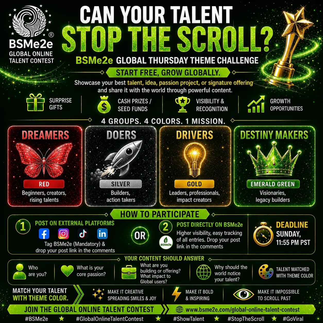 DREAMERs: CAN YOUR TALENT STOP THE SCROLL?