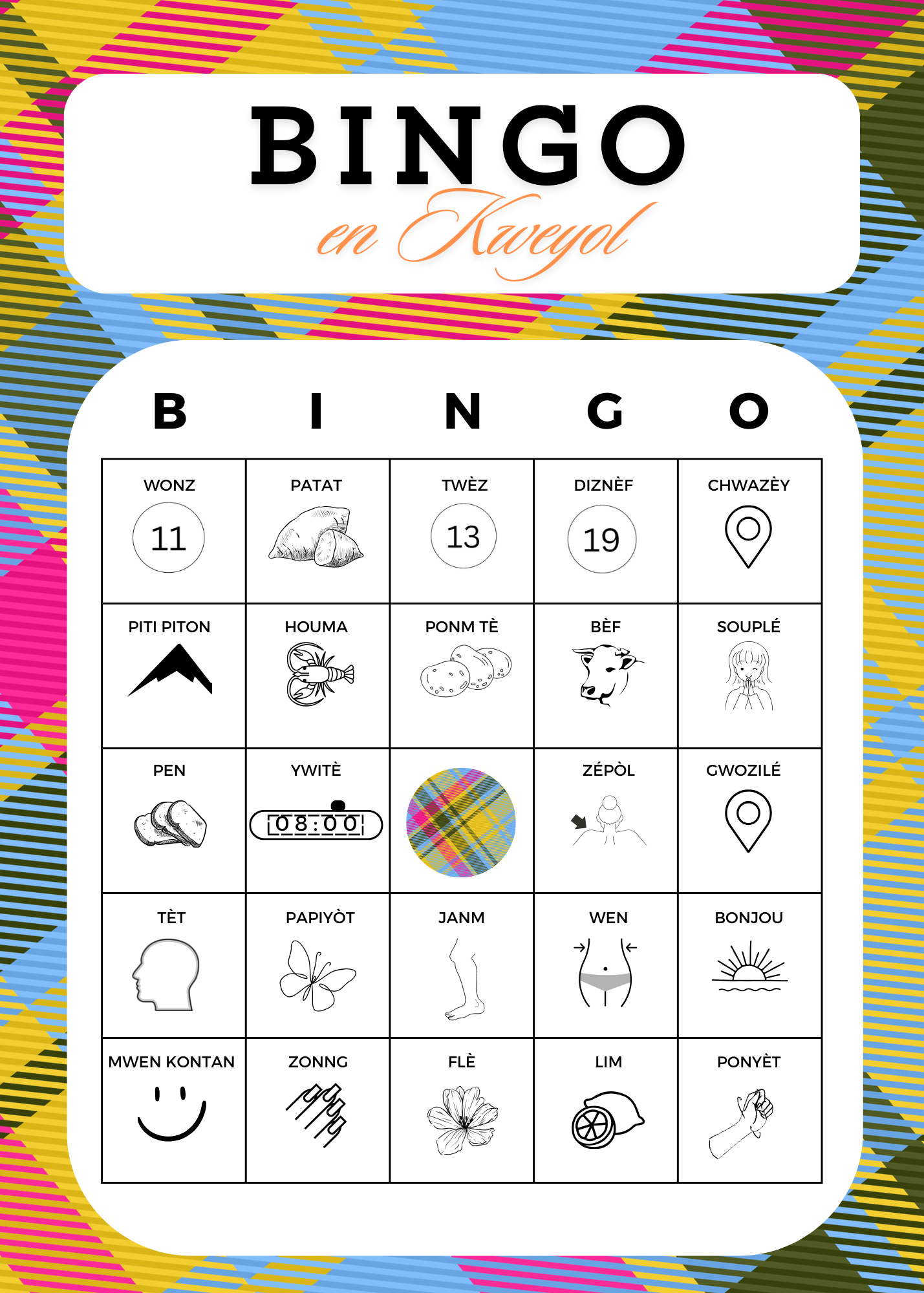 Bingo en Kwéyòl