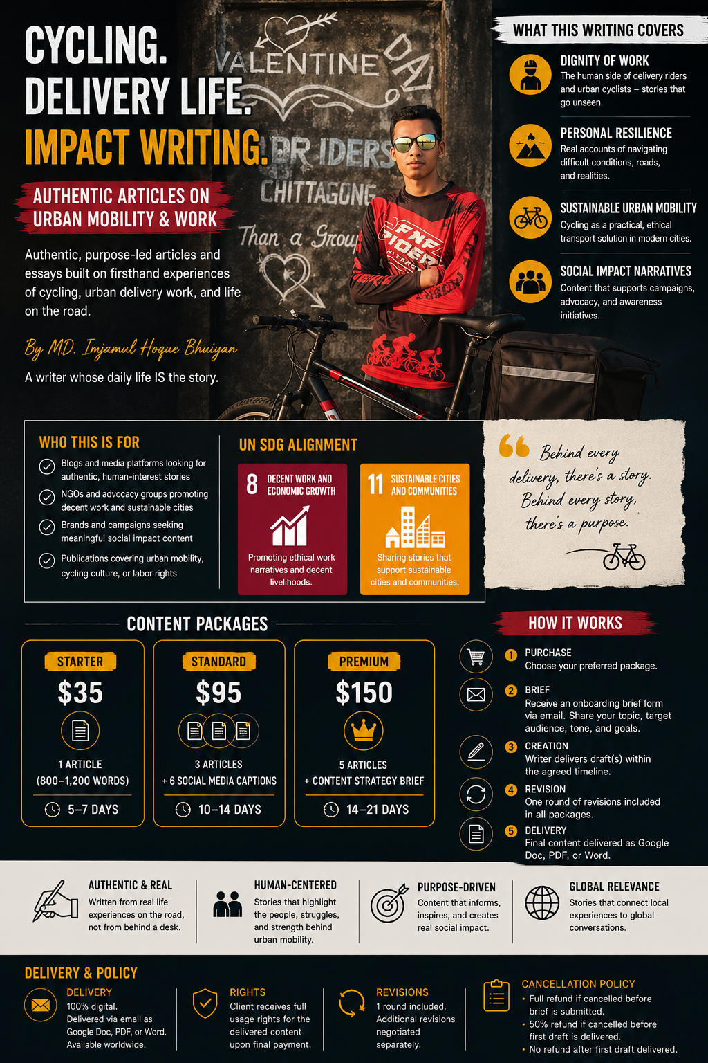 Cycling & Delivery Life Impact Writing