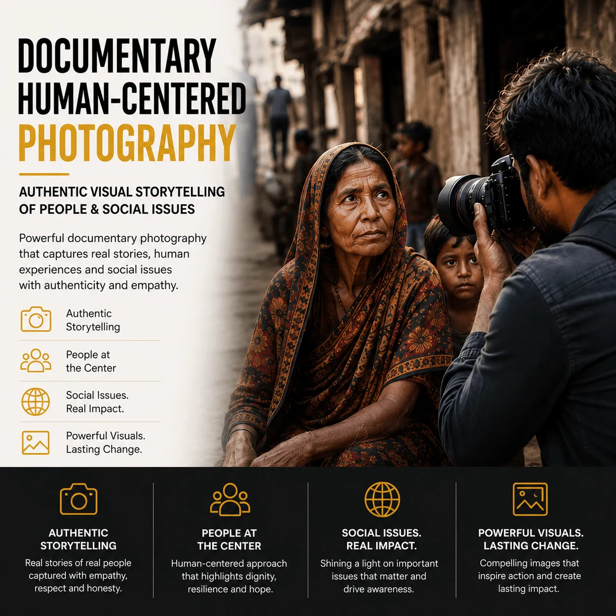 Documentary & Human-Centered Photography β Authentic Visual Storytelling of People & Social Issues