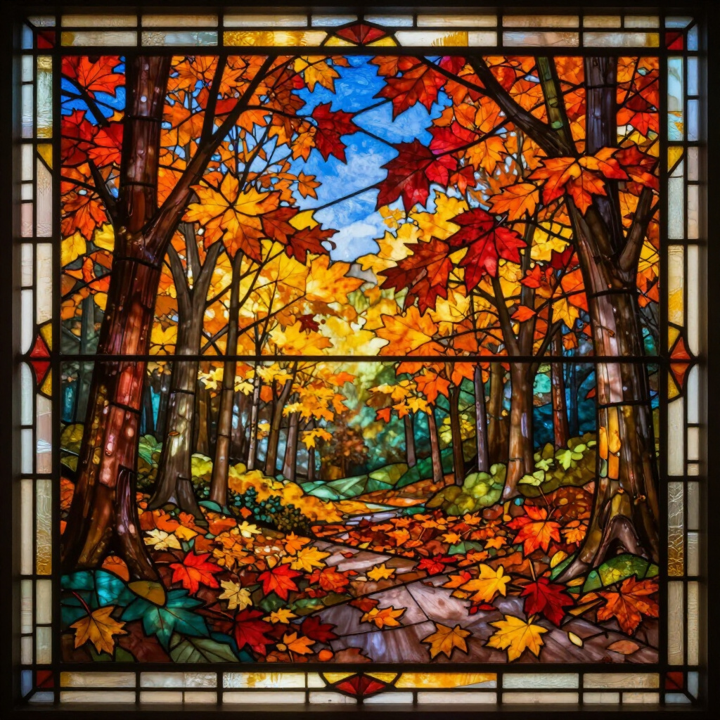 Autumn Reverie β A Forest Painted in Glass