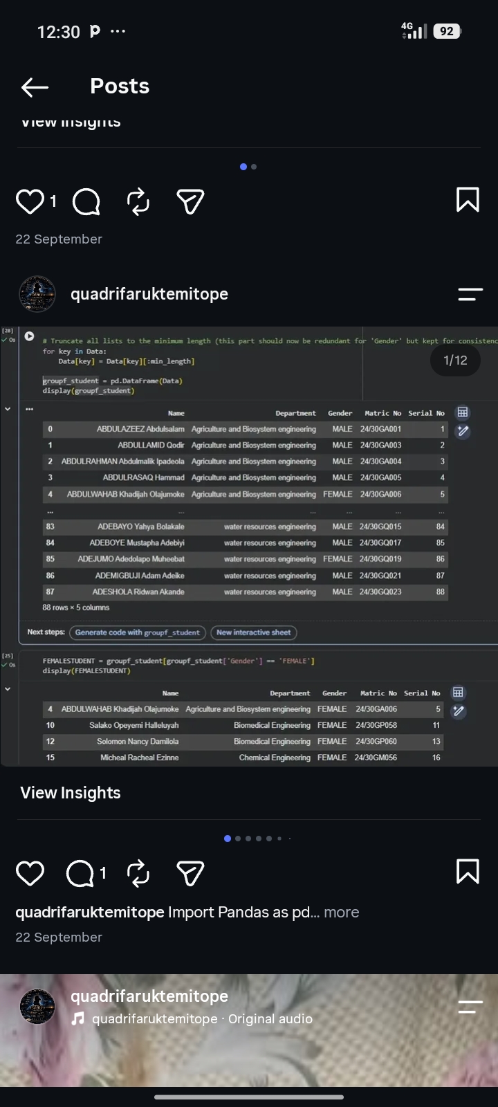 Data Processing & Department Filtering with Python Pandas