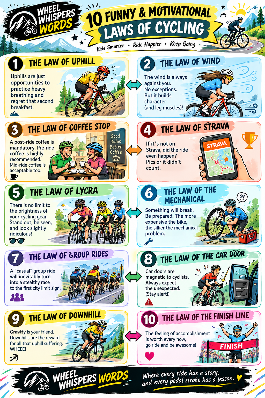 10 Funny & Motivational Laws of Cycling